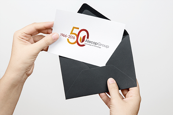 Diseño logotipo 50 aniversario ALECOP GROUP